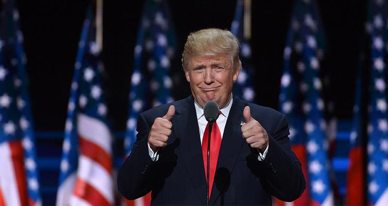 Donald Trump two thumbs up | Xinhua News Agency/Getty Images
