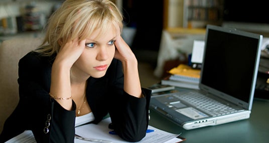 Bored woman, staring off into space