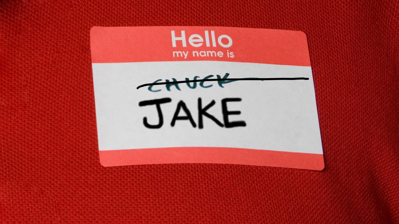 Name tag with changes