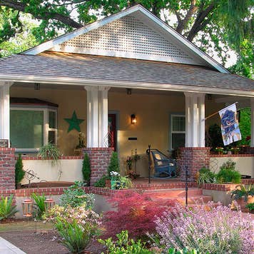 House on a treelined street