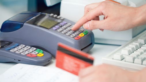 Card reader and red credit card