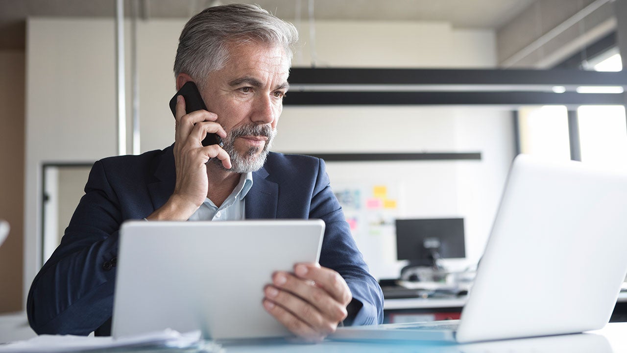 Man talking on phone