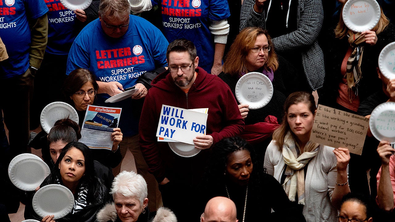 Protesters protesting the government shutdown