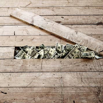 Money hiding in the floor boards