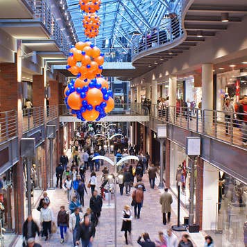Consumers shopping in a shopping mall
