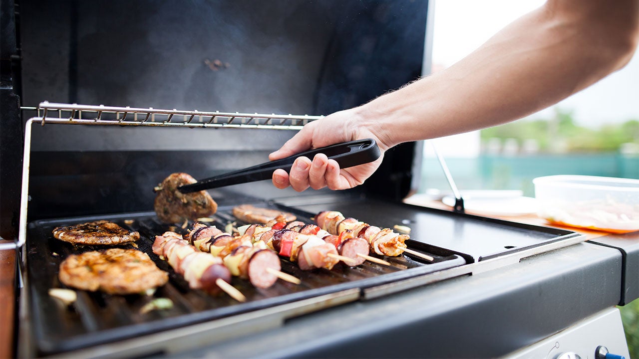 Man grilling on home grill