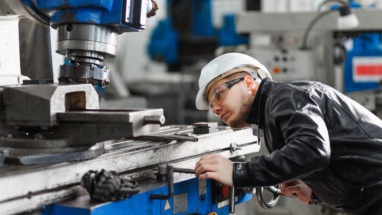 Man in manufacturing plant