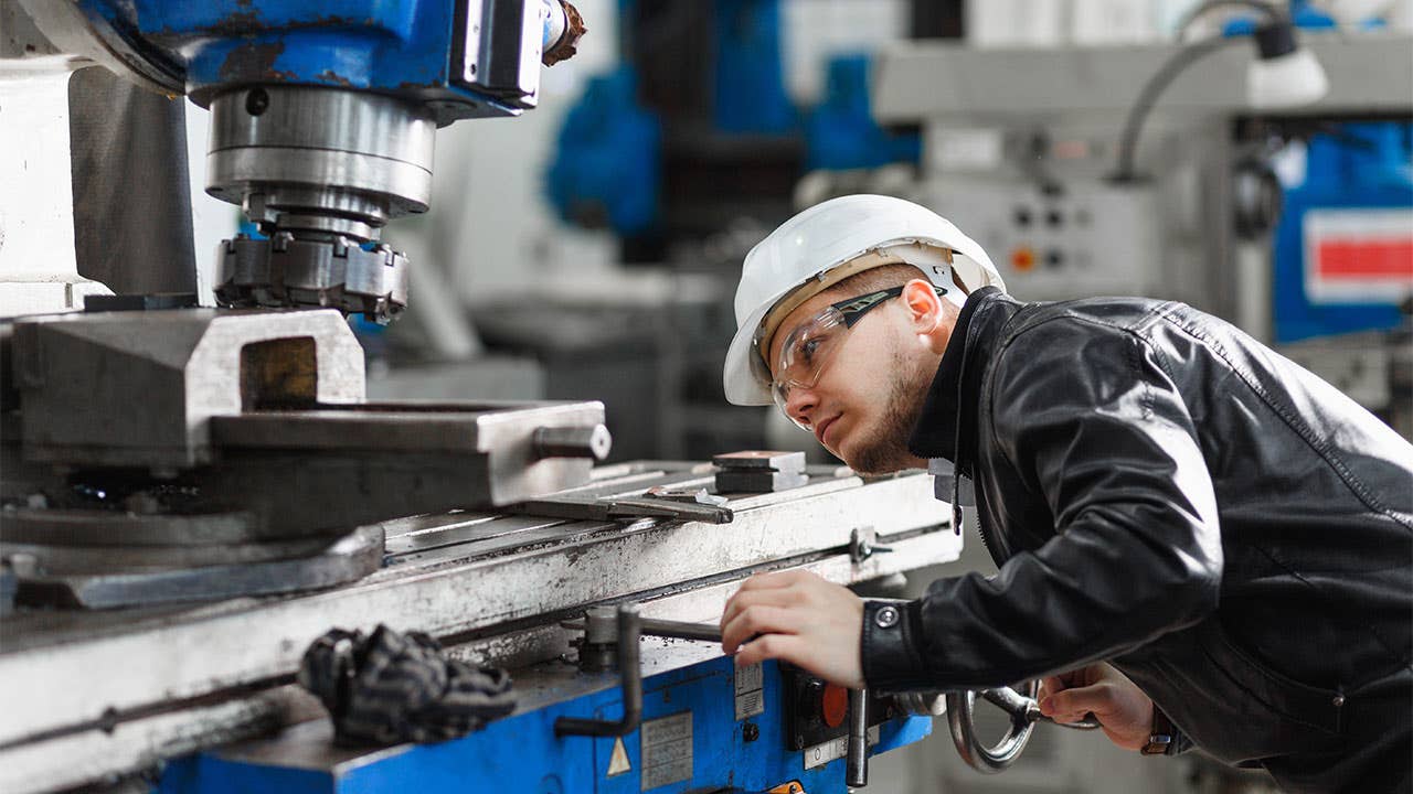 Man in manufacturing plant