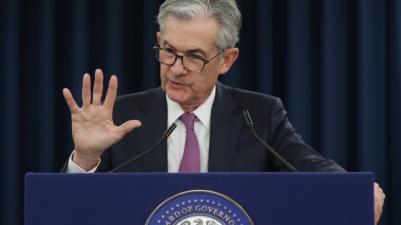 Federal Reserve Chair Jerome Powell at a press conference