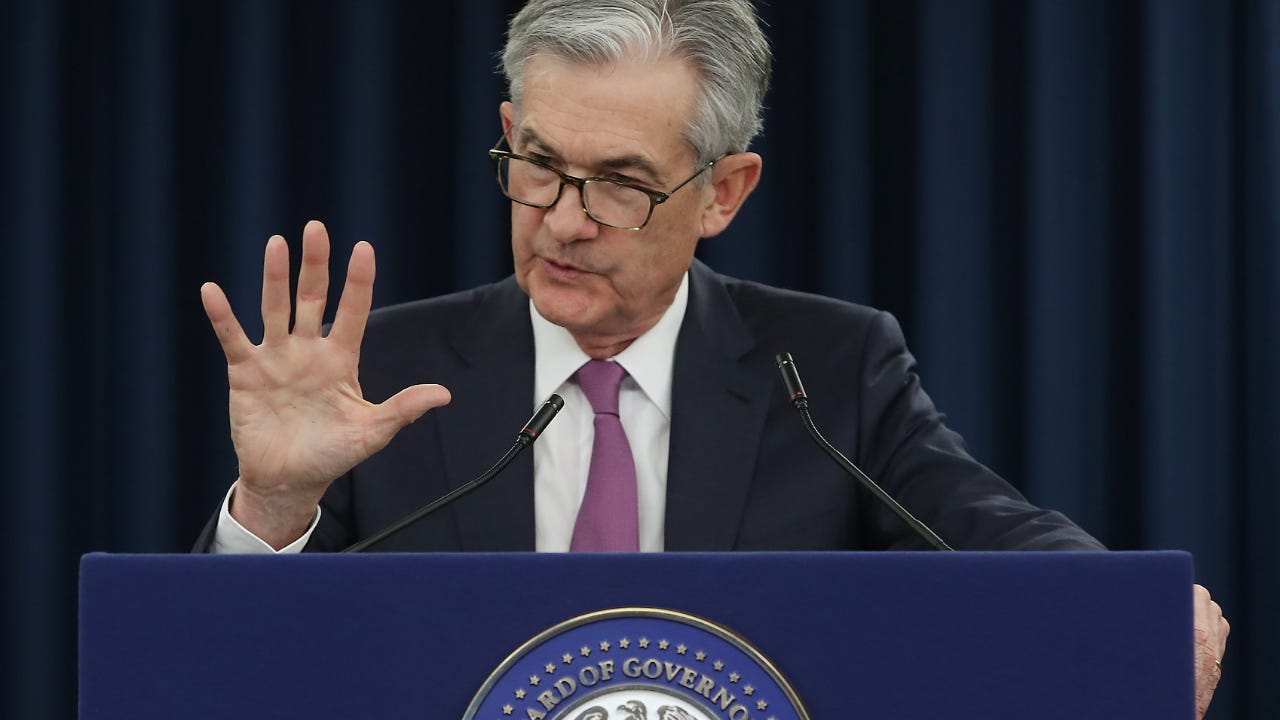 Federal Reserve Chair Jerome Powell at a press conference