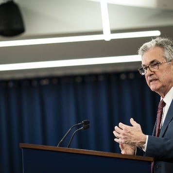 Federal Reserve Chairman Jerome Powell speaks at Fed's press conference.