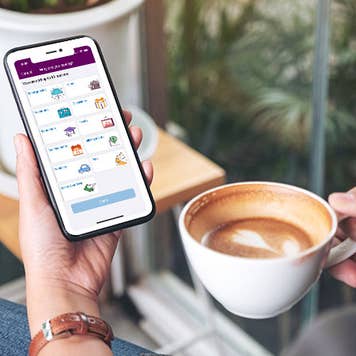 A woman looking at Ally Bank's new savings tools.