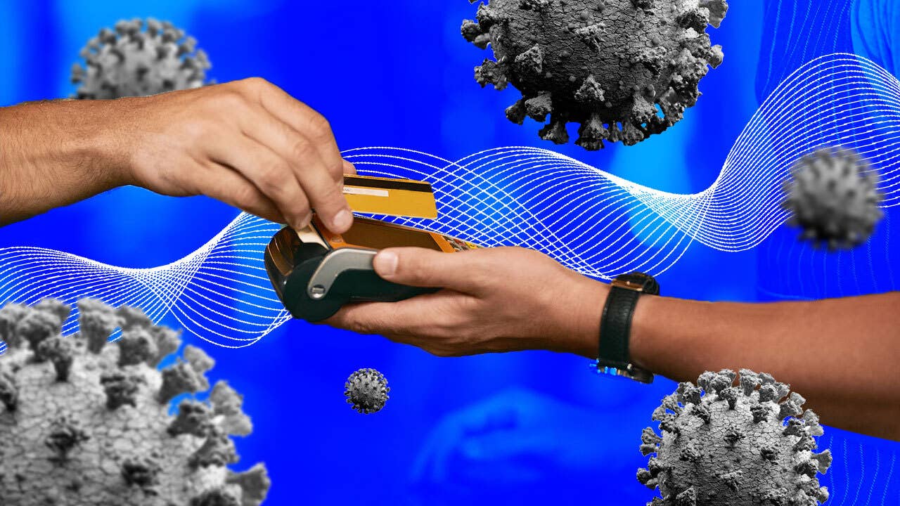 Person swiping credit card