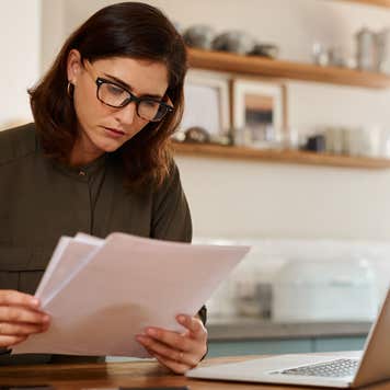 Woman managing her finances