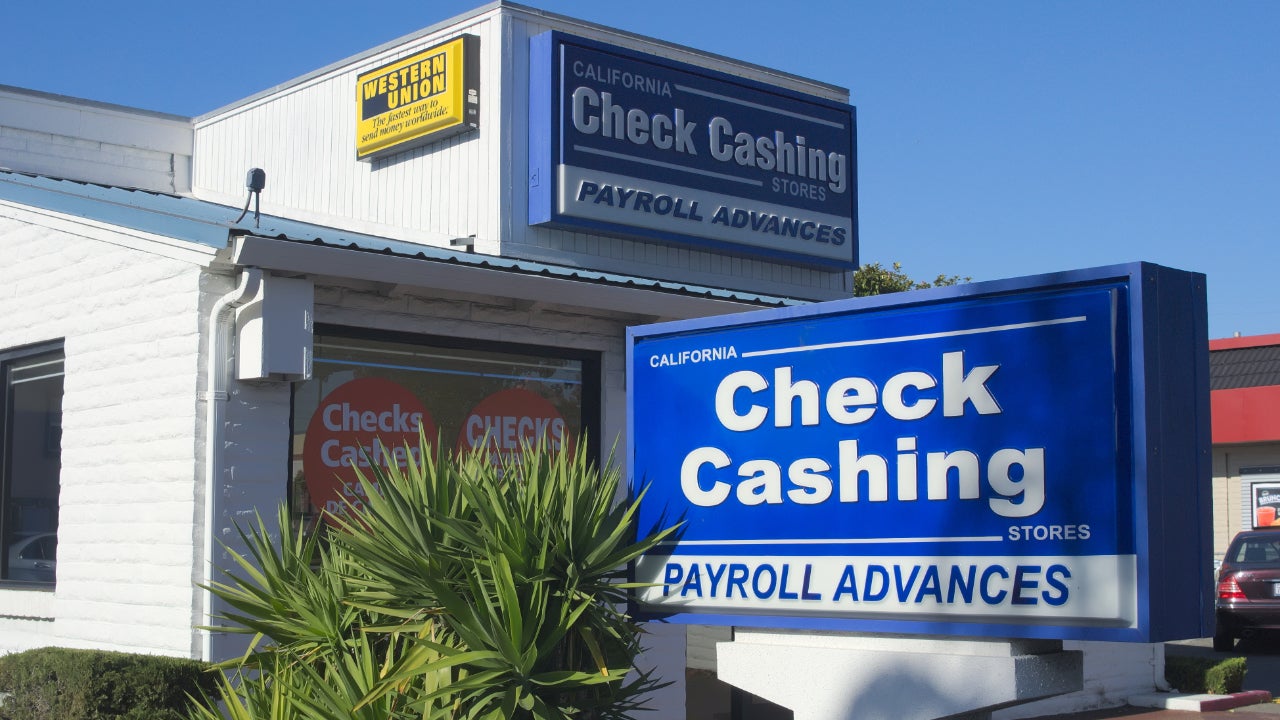 A check-cashing store.