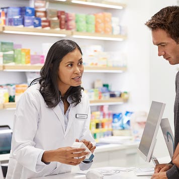 couple at pharmacy