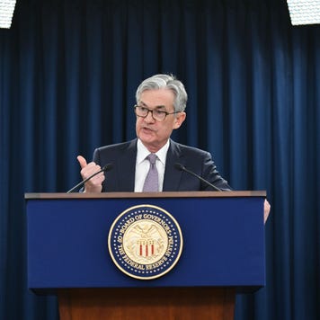 Federal Reserve Chairman Jerome Powell speaks at a press conference
