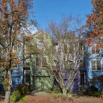 Colorful town houses in Portland Oregon