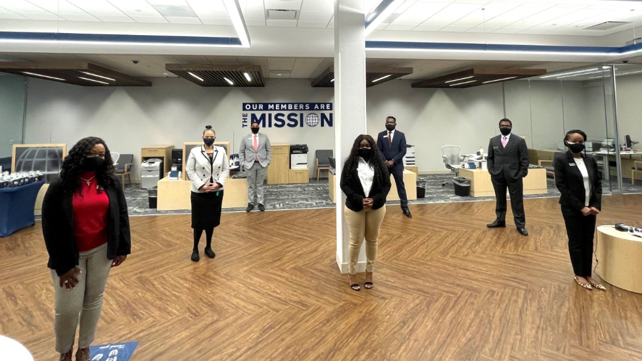 Navy Federal Credit Union employees at the Douglasville, Georgia branch.