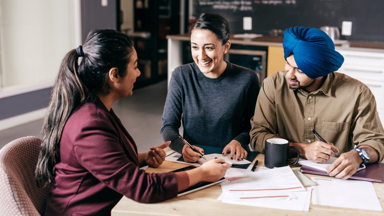 Couple and financial advisor