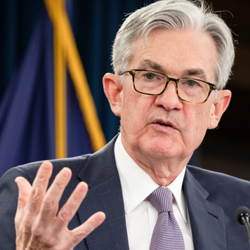 Federal Reserve Chairman Jerome Powell speaks to reporters at a post-meeting press conference.