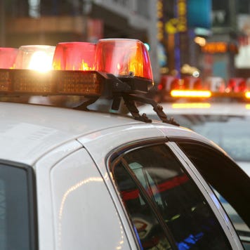 Flashing Lights on Police Car