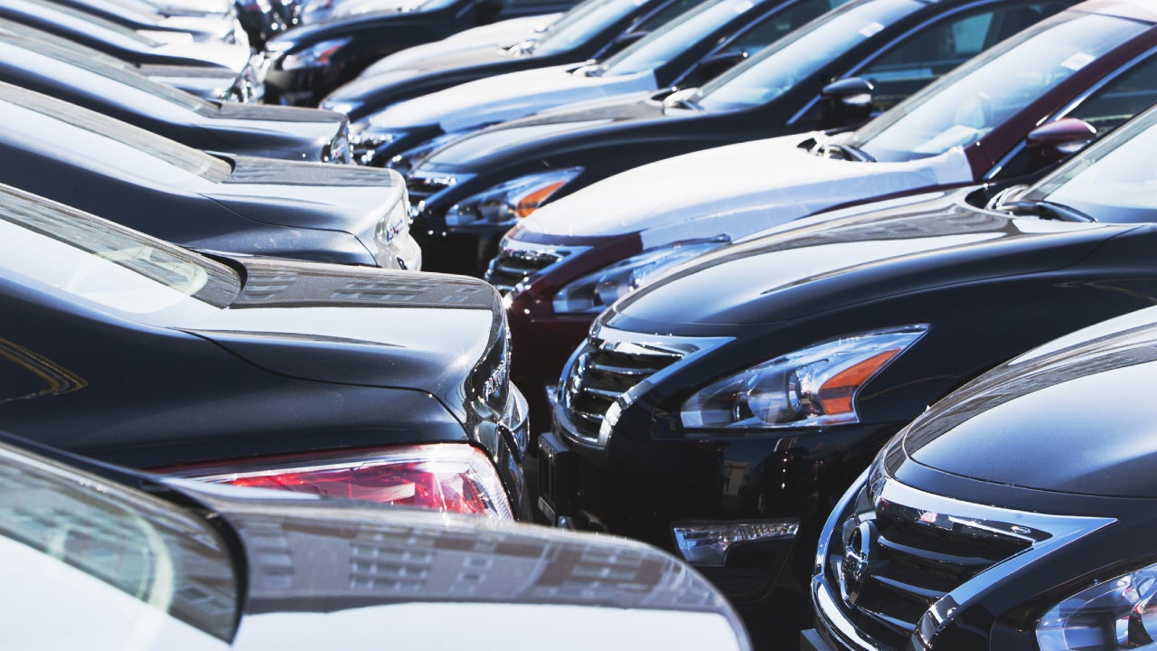 Parked cars in a row