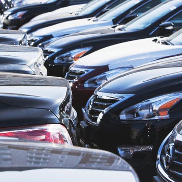 Parked cars in a row