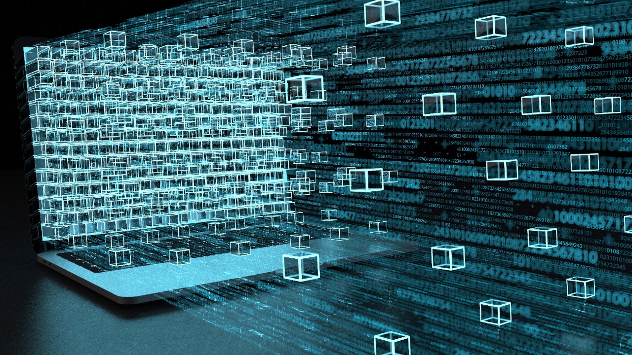 An artist's rendering of electronic blocks