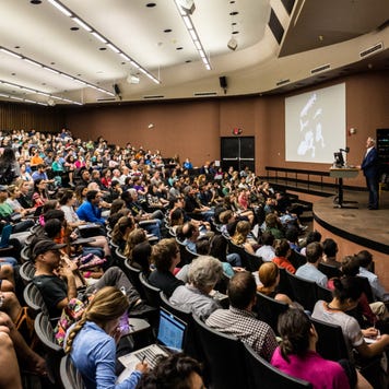 Full lecture hall at college