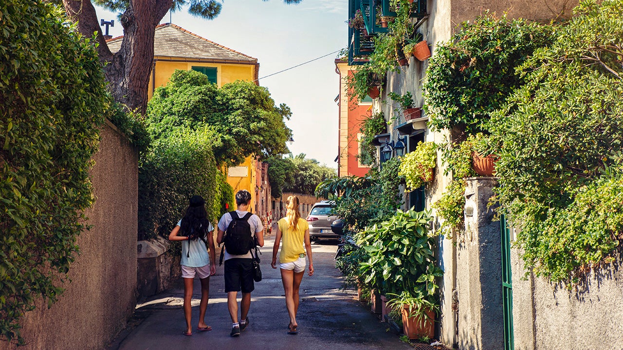 family on vacation in italy