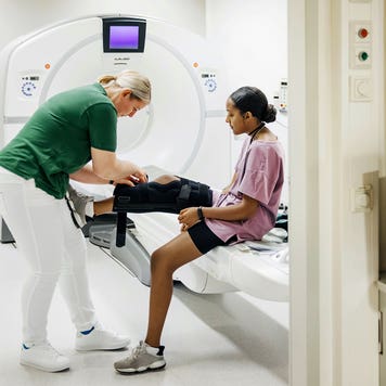 Patient being treated by medical professional