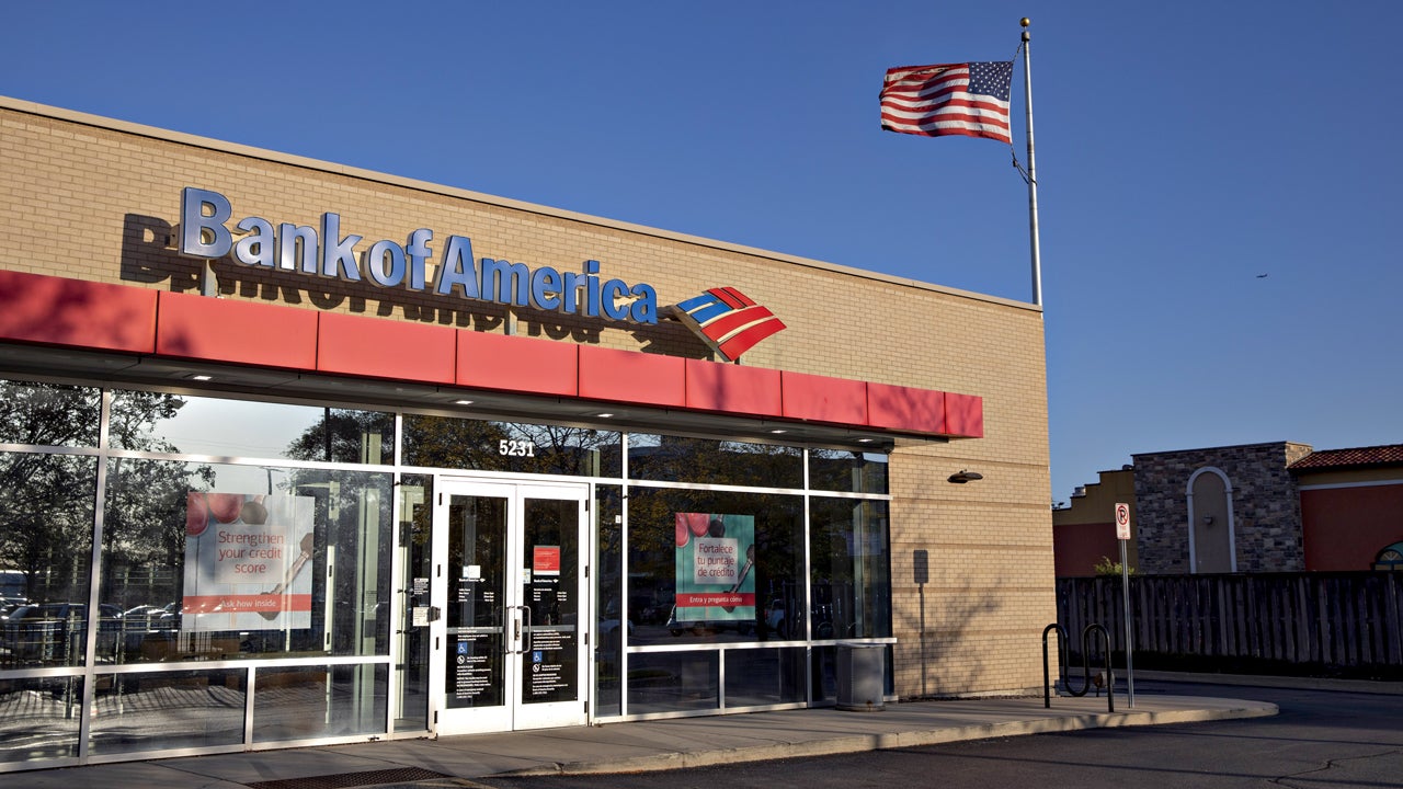exterior of Bank of America branch building