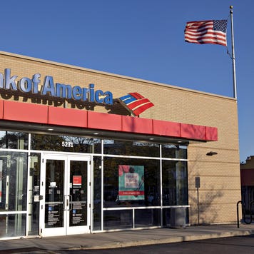 exterior of Bank of America branch building