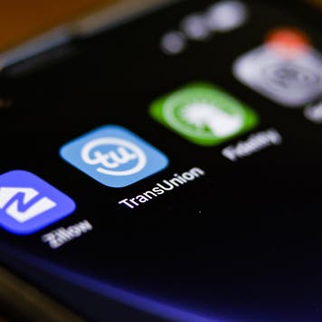 The TransUnion application on a smartphone