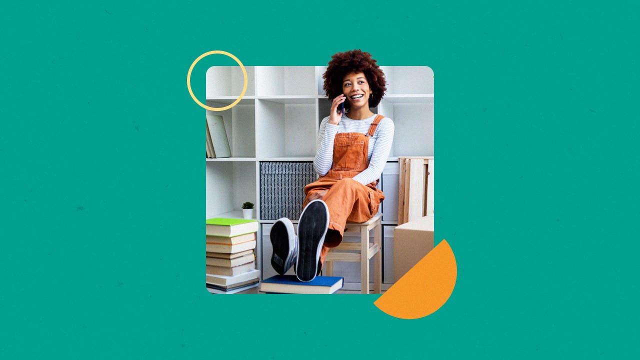 Woman speaking on phone