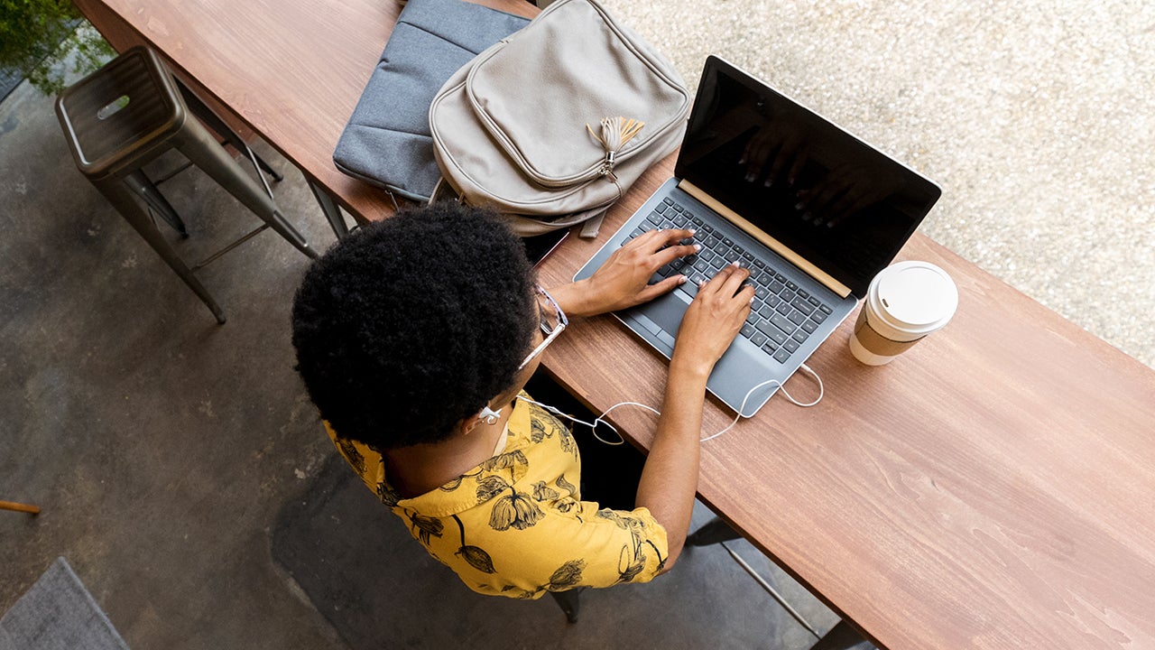 young woman working in a coffee shop