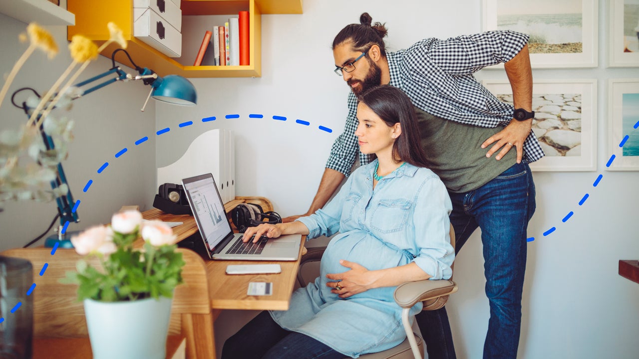couple looking at the computer together