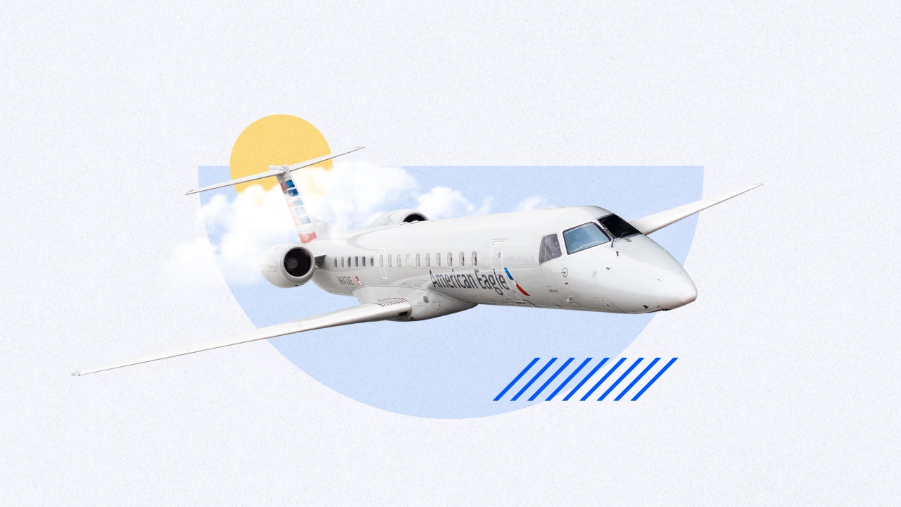 American Airlines flight with design elements