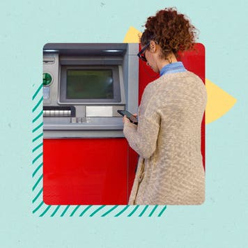 Person using an ATM
