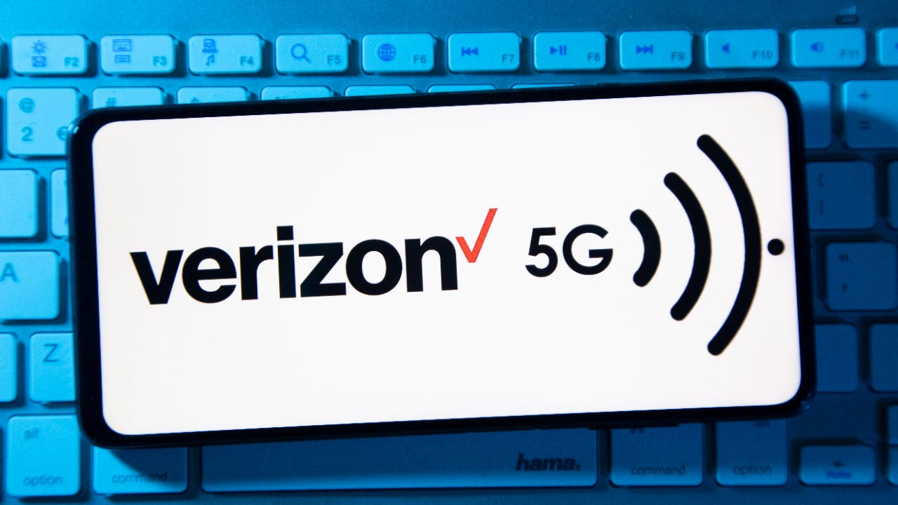 Verizon logo on a phone