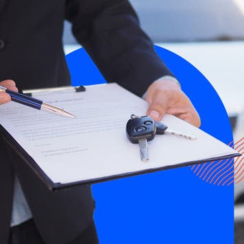 Person holding a contract to sign.