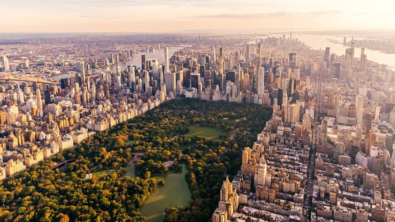 Aerial view of Central Park in Manhattan, New York City