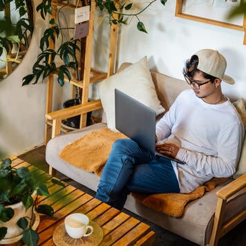 man working on a laptop