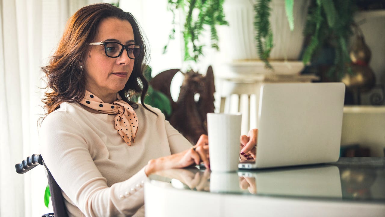 woman working on a computer