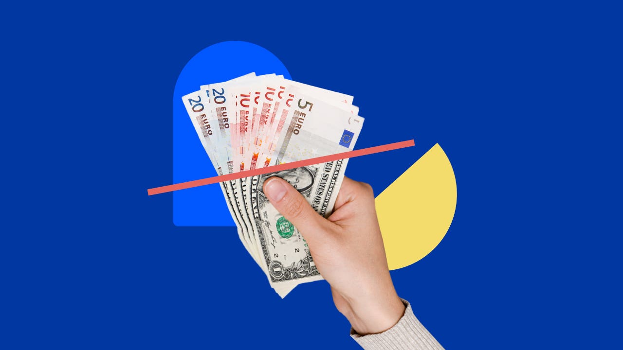 illustration of person holding money from different countries