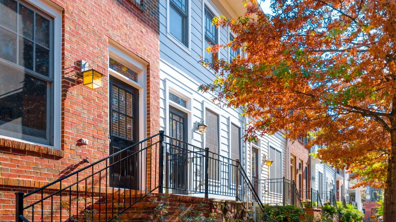 Row of Townhouses in Arlington, Virginia