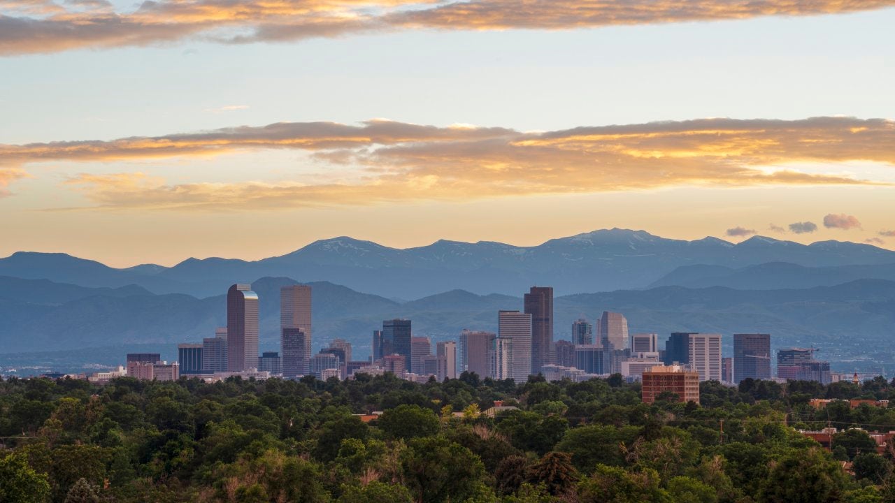Denver Downtown Skyline, Colorado during the summer