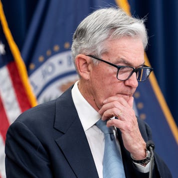 U.S. Federal Reserve Chair Jerome Powell attends a press conference