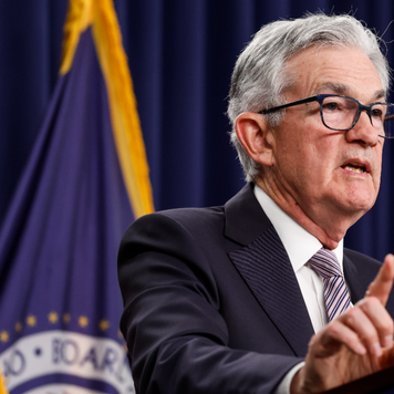 Federal Reserve Chair Jerome Powell speaks at a post-meeting press conference